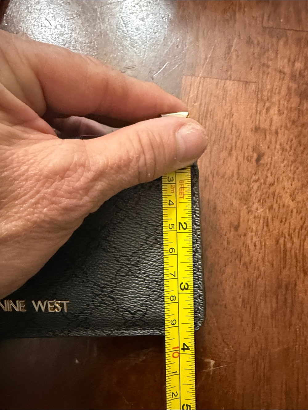 Nine West Black Card Case Wallet with Gold Accents - Picture 9 of 9